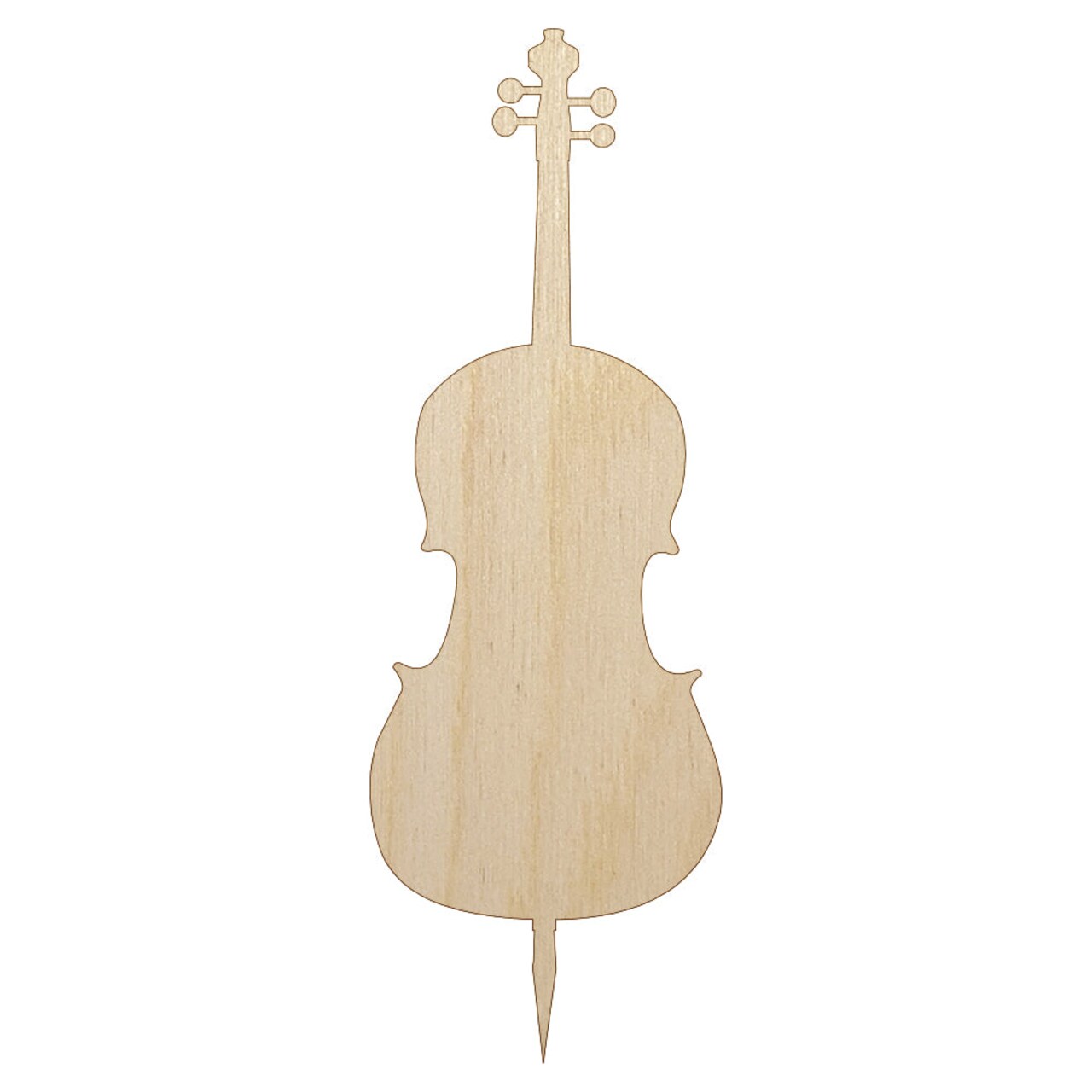Cello Music Instrument Silhouette Unfinished Wood Shape Piece Cutout for DIY Craft Projects